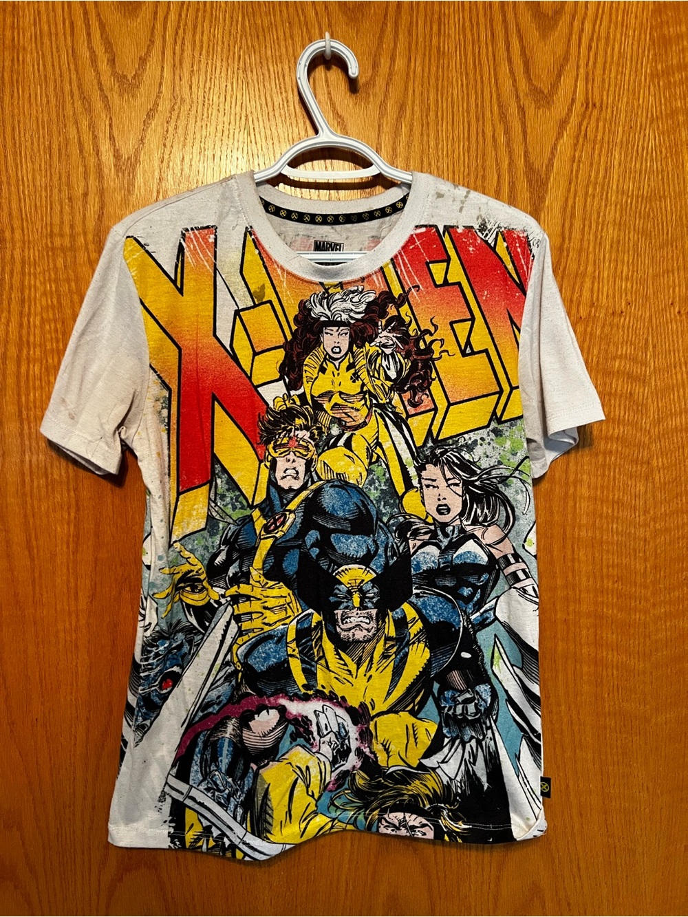 Marvel X-Men Retro Comic Graphic Tee - White with Yellow/Red/Blue